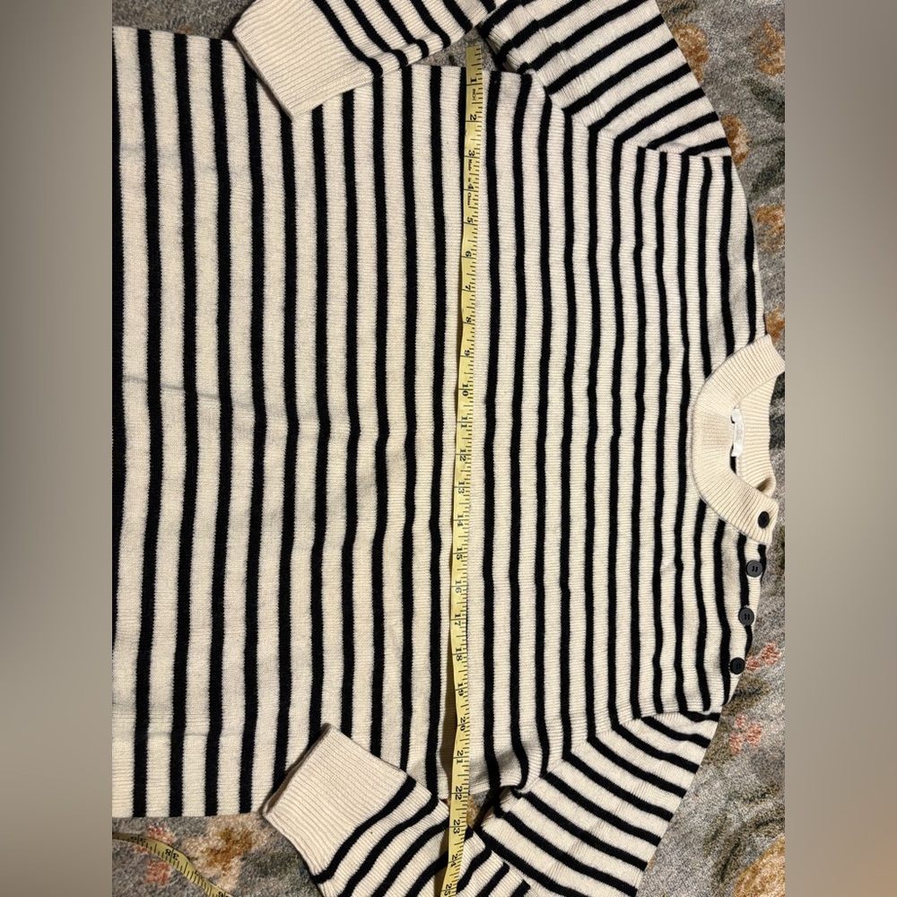 COS Cream and Black Striped Crewneck Sweater - Picture 5 of 8